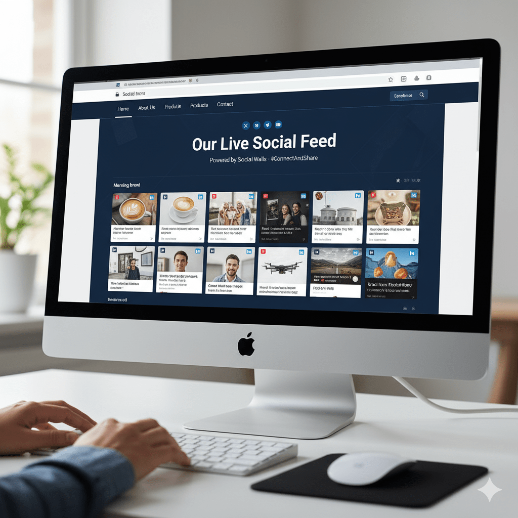 social media wall on website